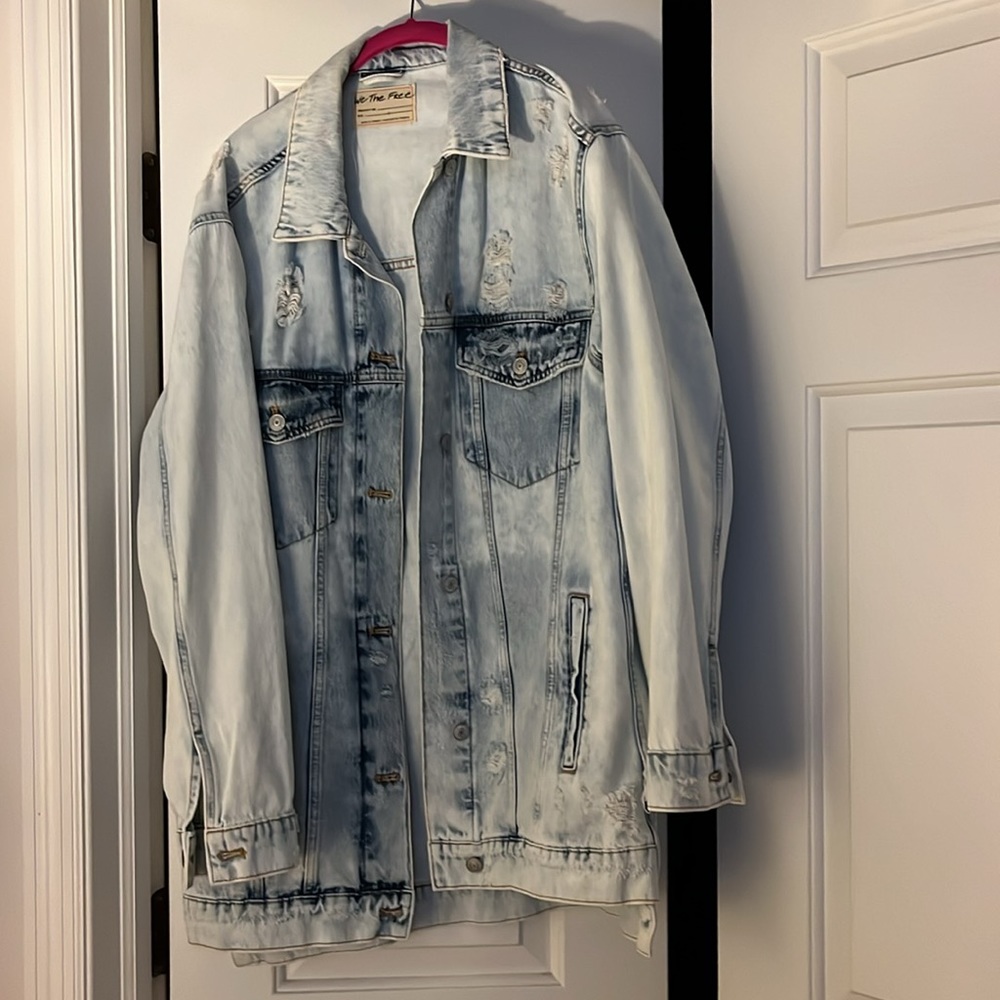 Free People distressed Jean jacket